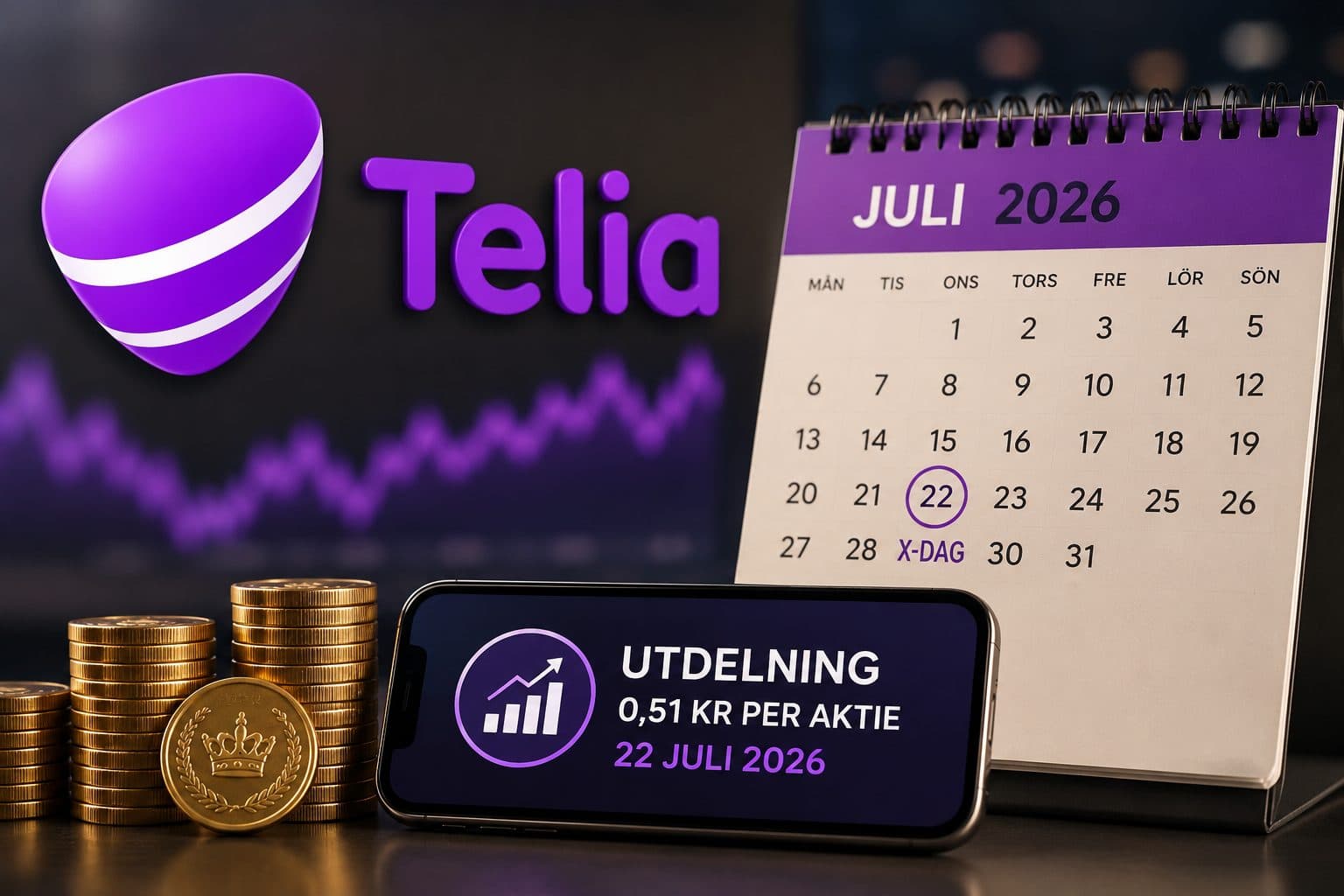 Telia Company utdelning 2026 X-datum